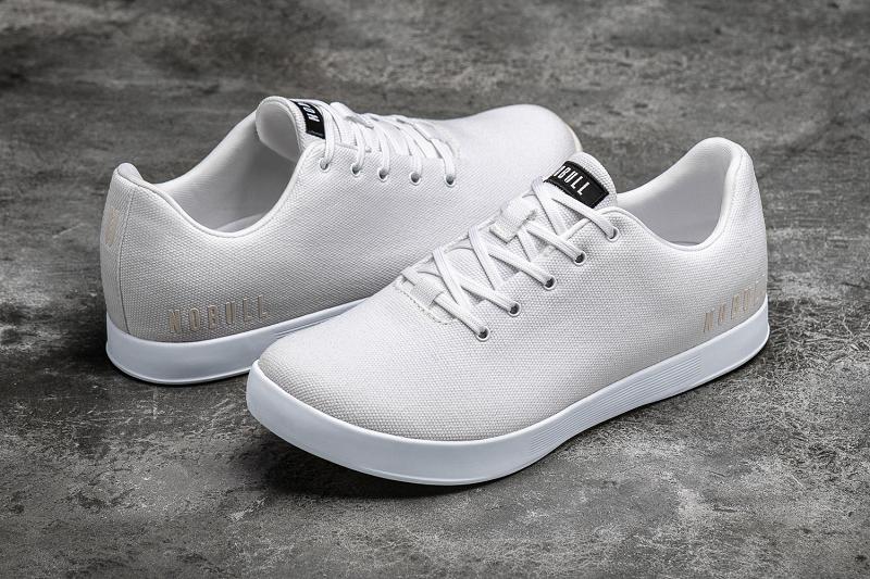 Men's Nobull Canvas Trainers White | SG L2215I